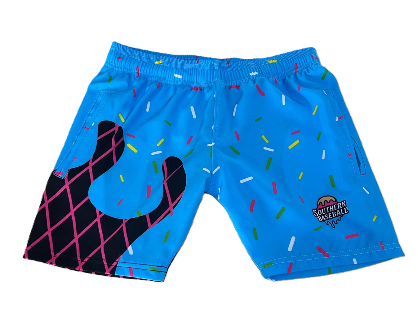 Ice Cream Cone Shorts - Blue