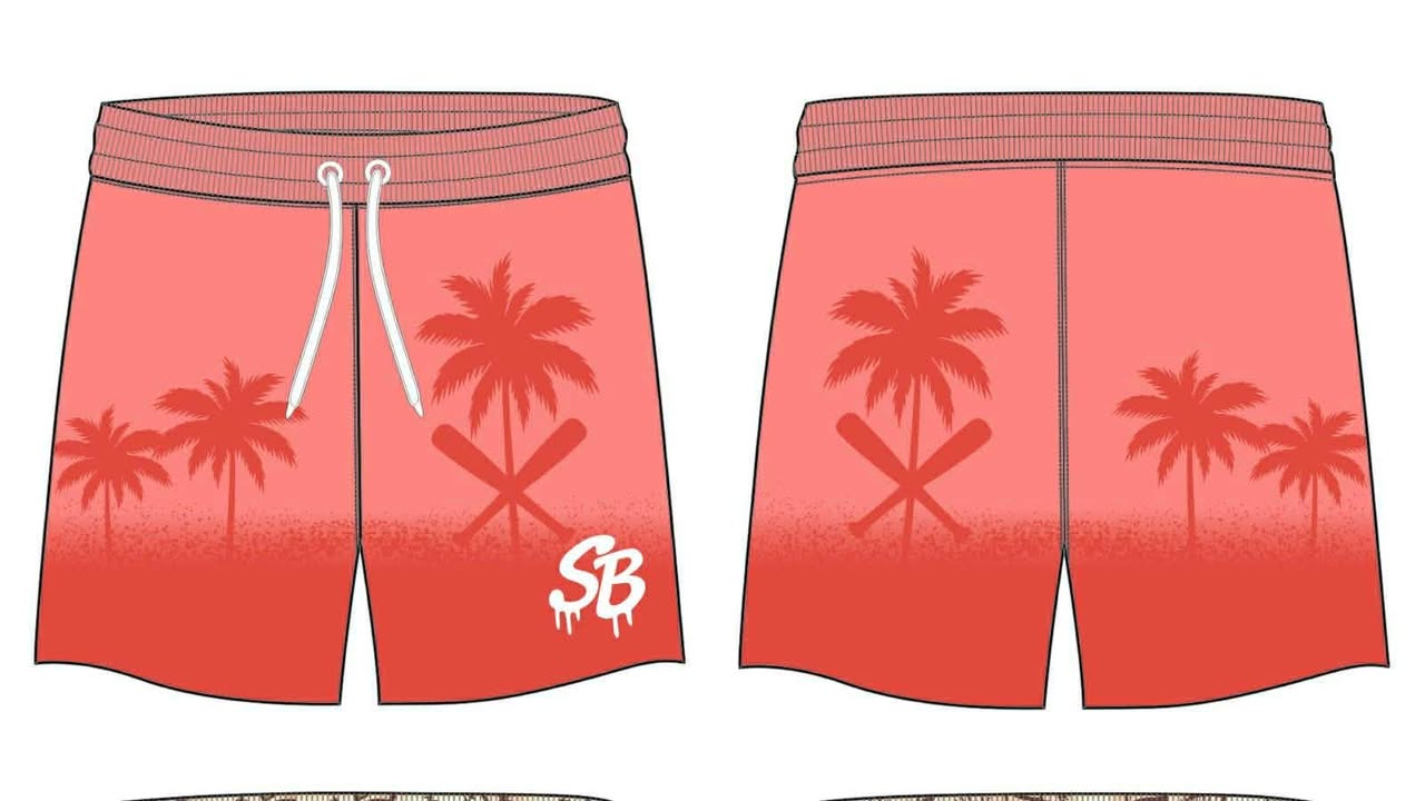 Palm Tree Baseball Swim Trunks