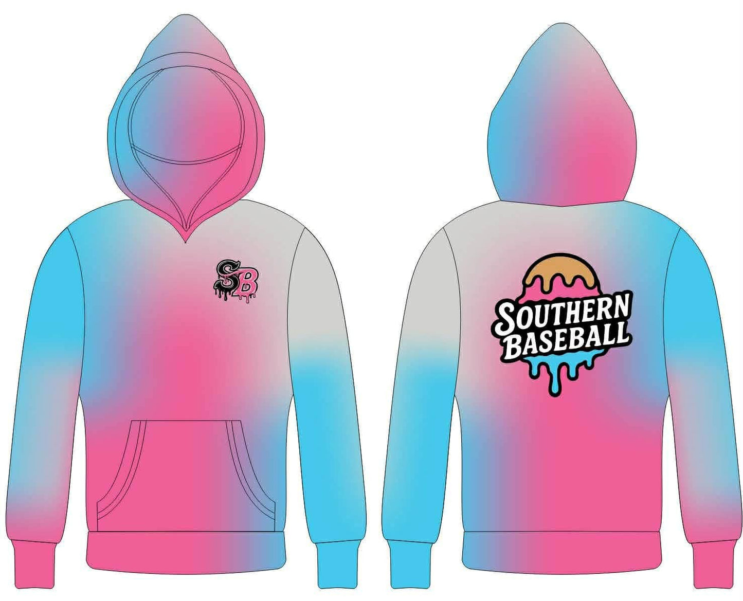 Southern Baseball Cotton Candy Hoodie