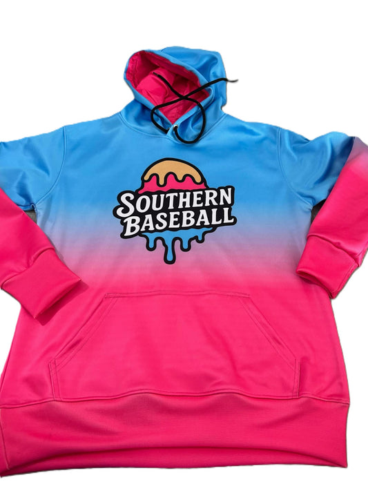 Southern Baseball Drip Logo Hoodie - Blue/Pink