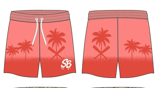 Palm Tree Baseball Swim Trunks