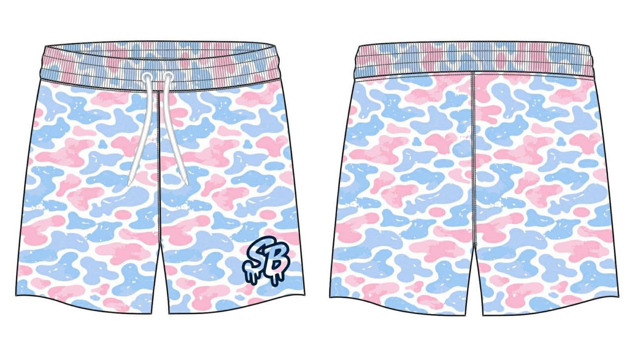 Cotton Candy Camo Swim Trunks