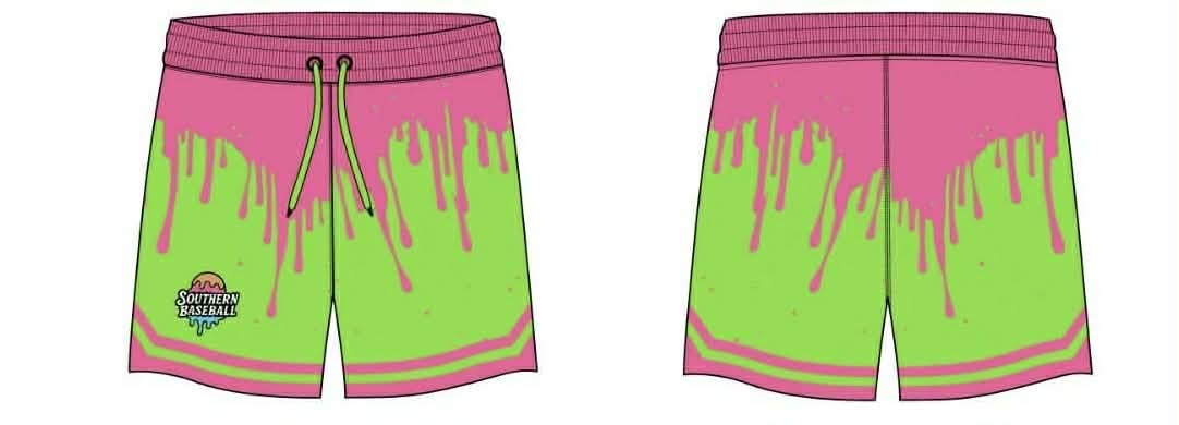 Southern Baseball Pink Drip Shorts